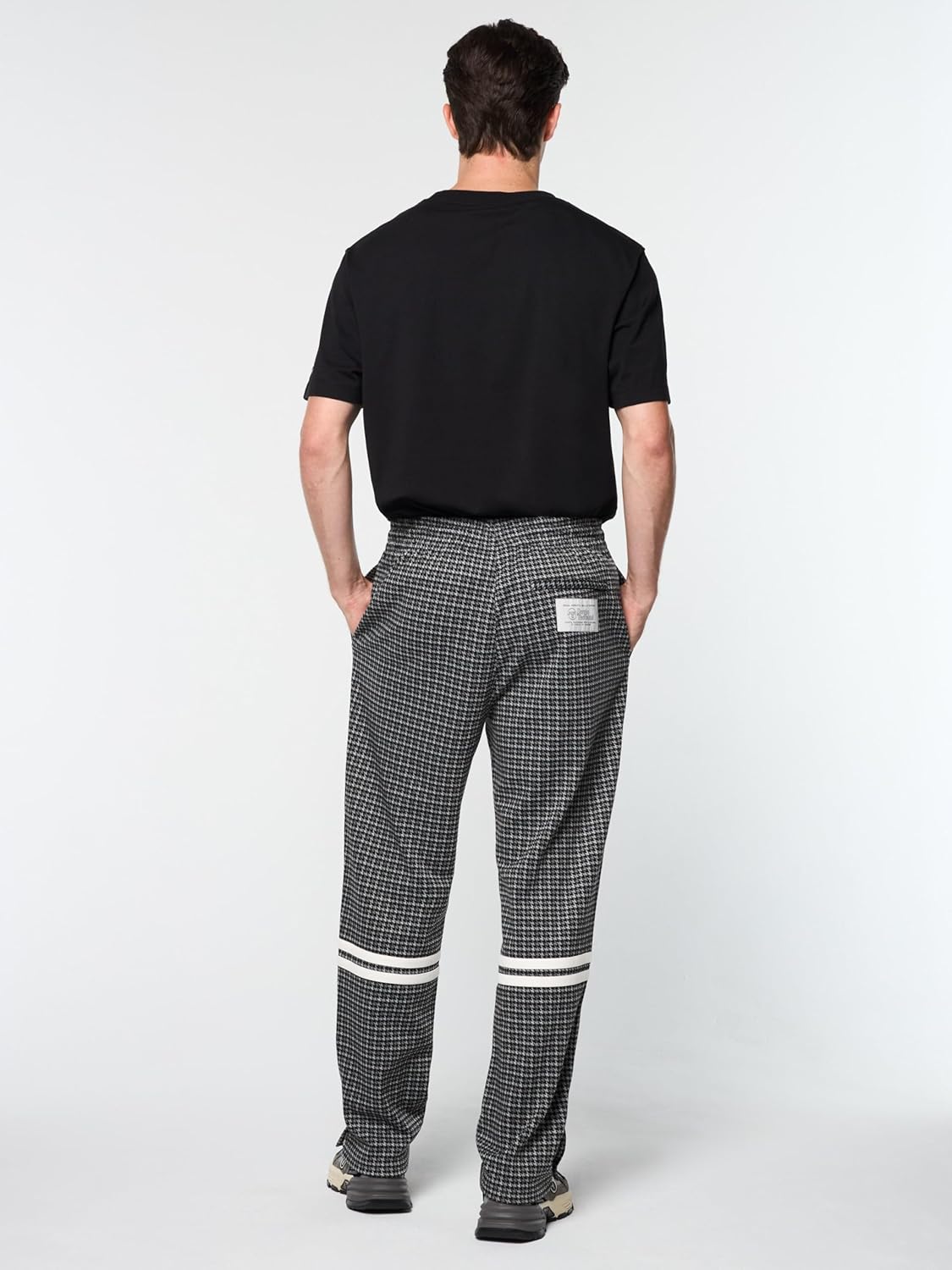Sergio Tacchini Men's Dallas Houndstooth Track Pant- Black Beauty - Image 7