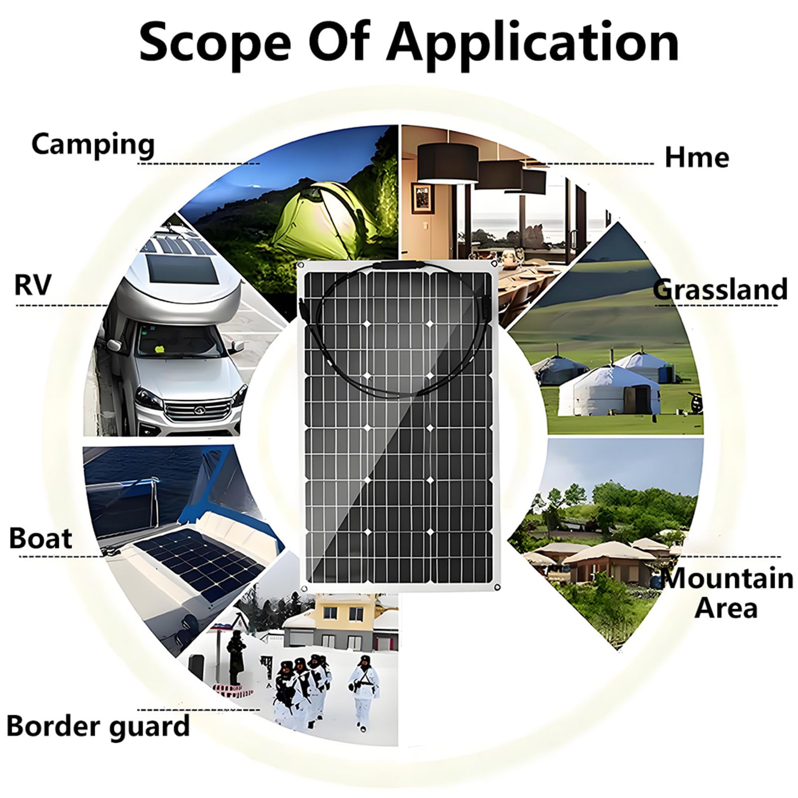300W 12V Kit de Panel Solar Flexible Monocristalino Módulo Fotovoltaico 40A Controlador de Cargador para Baterías de 12V Autocaravana Caravana Barco Yate Automóvil 4 * 300W