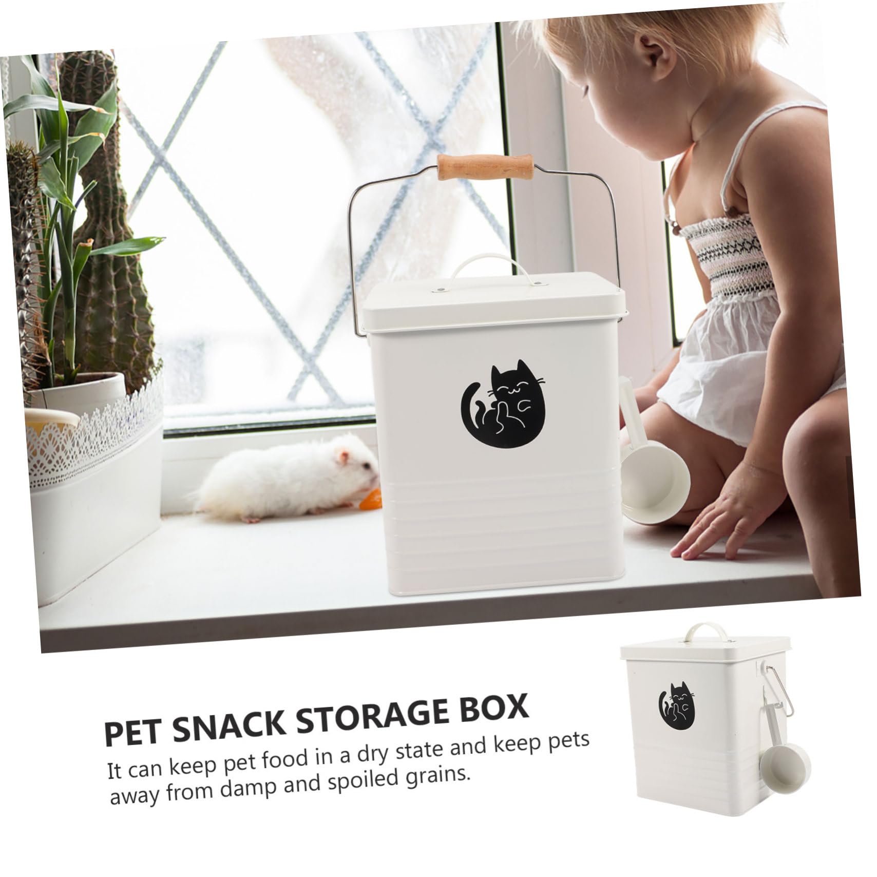 BESPORTBLE Supporto Per Bar Del Secchio Per Snack Per Gatti in Contenitore Per Cibo Per Cani Con Paletta Multiuso Resistente Per Alimenti Secchi Snack Preferiti Uso Familiare e Cucina