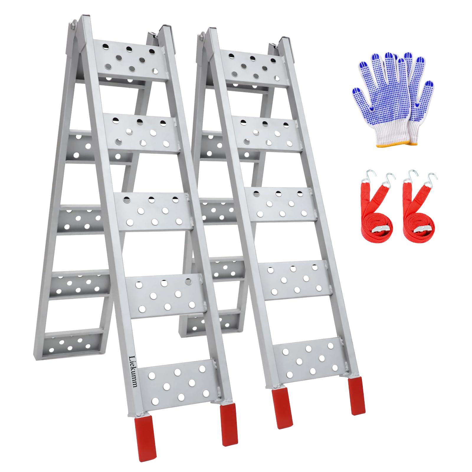 LIEKUMM 83" Folding Loading Ramps for Pickup Trucks, Steel ATV Motorcycle Ramps 960 lbs/Pair, Truck Bed Ramps for Lawn Mowers, Dirt Bikes, Golf Carts, 4 Wheeler, UTV, 2 Pcs