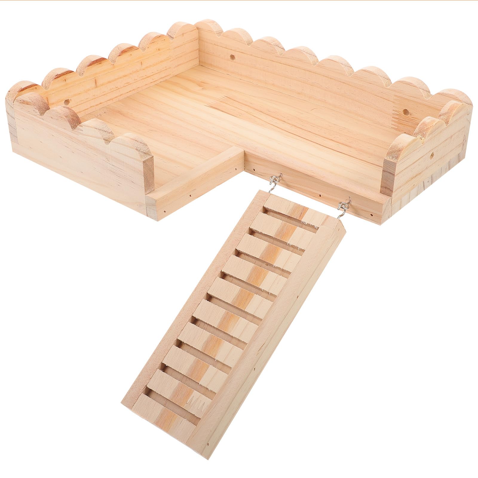 Plateforme en bois pour hamster avec échelle et rangement STOBAZA pour cage