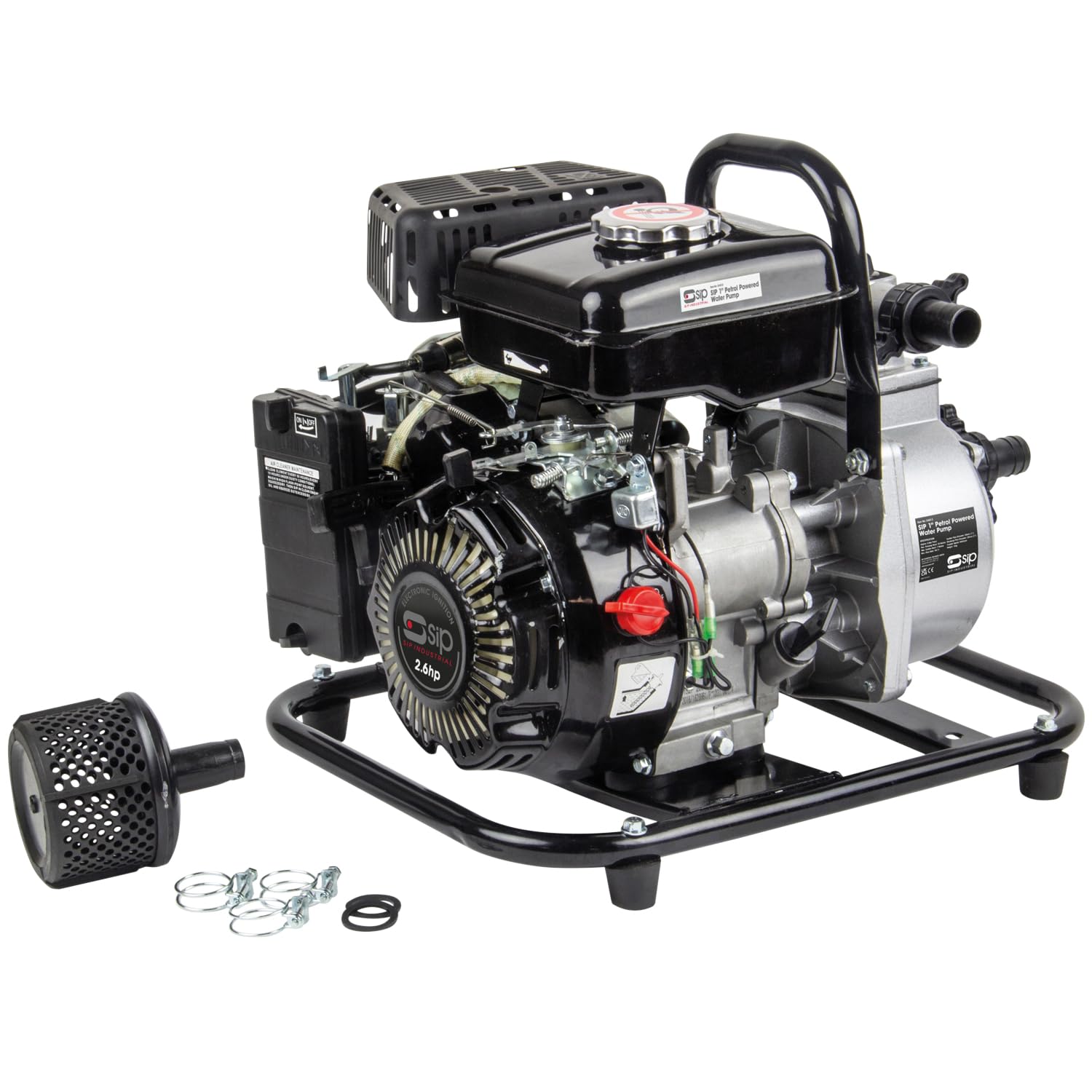 SIP 1" Petrol Water Pump - 116L/min Flow Rate - 30m Max Head - Black