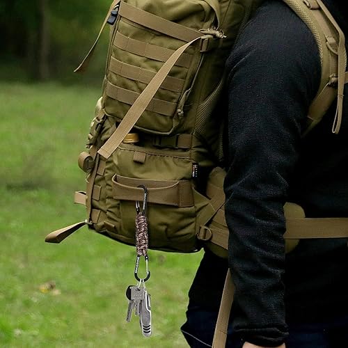 Miniatura 3 de BRAVESHINE Llavero de paracaídas con clip para mosquetón, anillo en D, gancho para cochecito para botella de agua, llaves, mochilas, hombres, mujeres