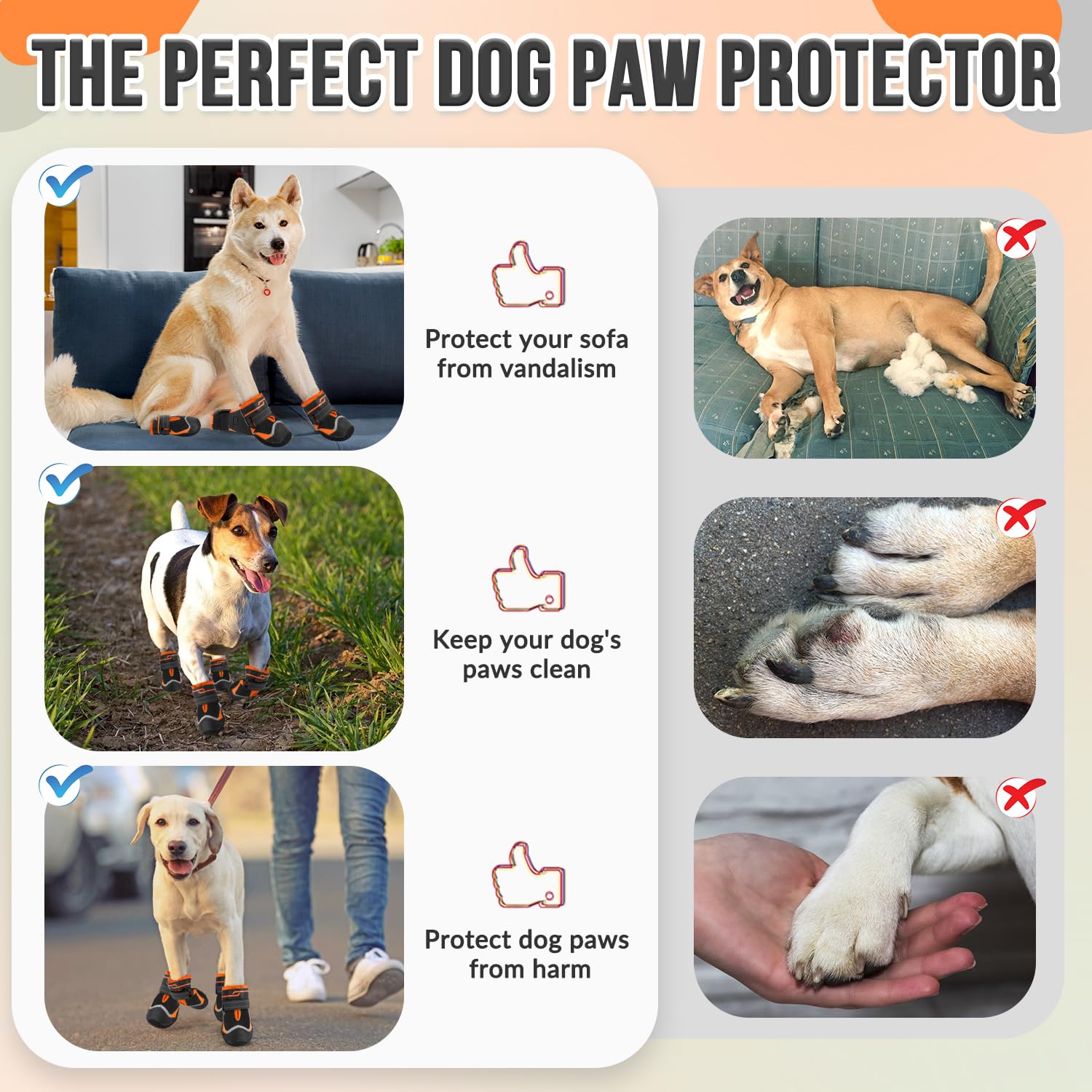 Eyein Dog Boots Paw Protector, Breathable Dog Boots for Injured Paws Waterproof, Dual Adjustable Washable Non-Slip Dog Shoes for Walking, Reflective Dog Shoes for Small Medium Large Dogs(2pcs) — view 31