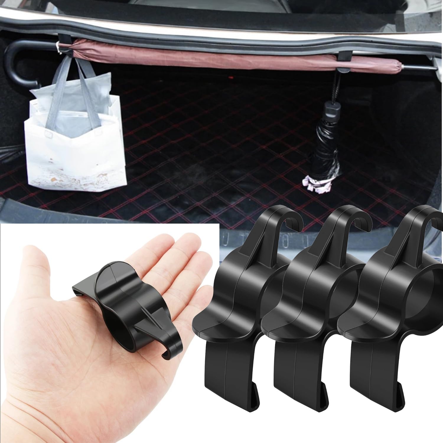 4 Pcs Support Parapluie Voiture Coffre Porte Crochet Pour De