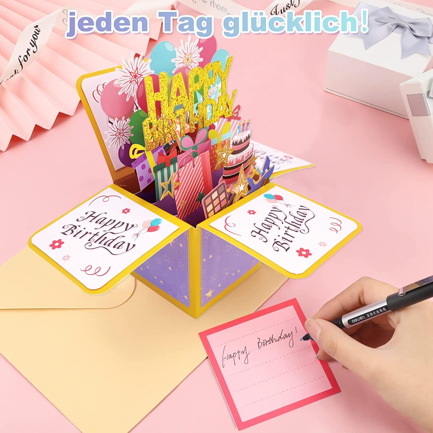 Ruby Ashley Cartes D'anniversaire De 21e Anniversaire Pour Elle. Carte D'anniversaire De Luxe En Feuille D'or Pour Fille. Grandfille, Nièce. 100