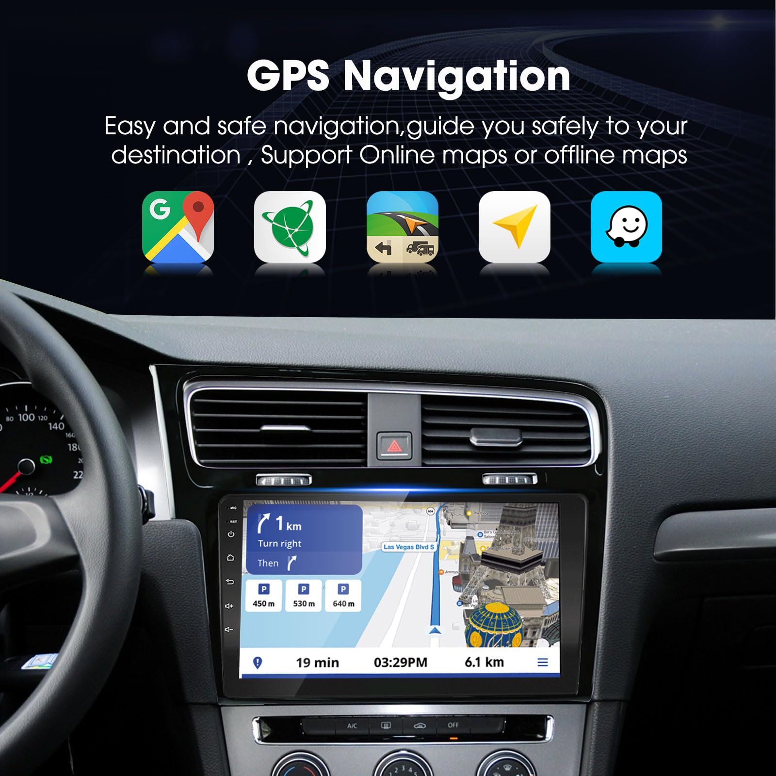LEXXSON Android Auto Carplay Autoradio per VW Golf 7 MK7 Golf VII 2012-2020, Touch Screen da 10.1 pollici Radio GPS Bluetooth EQ Impostazione Wifi Controllo del Volante Mirrorlink Canbus 2+32G