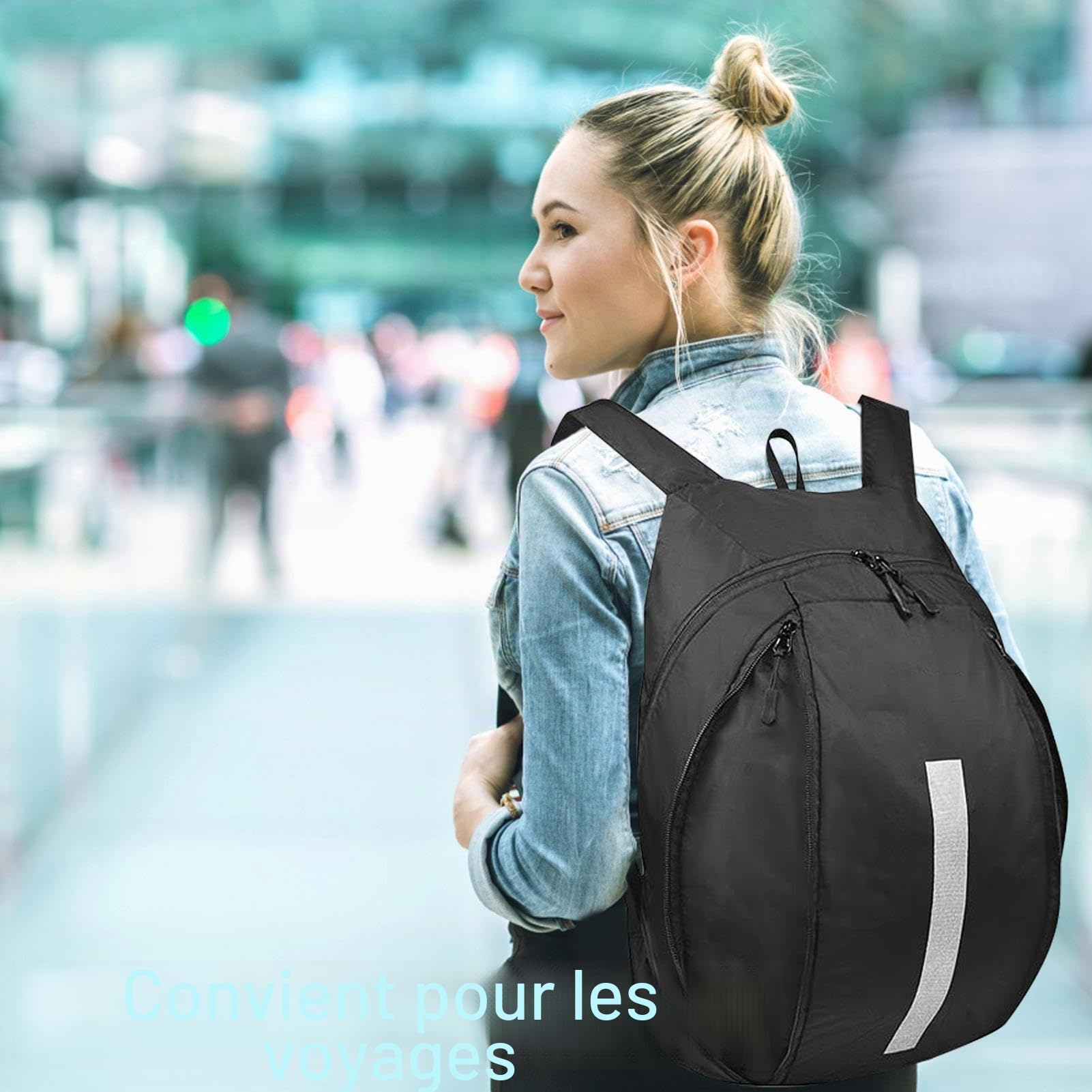 Sac à dos pour casque de moto imperméable - Sac de rangement | Grande capacité - Sac de voyage noir léger pour moto, vélo, camping, sports de plein air et trajets