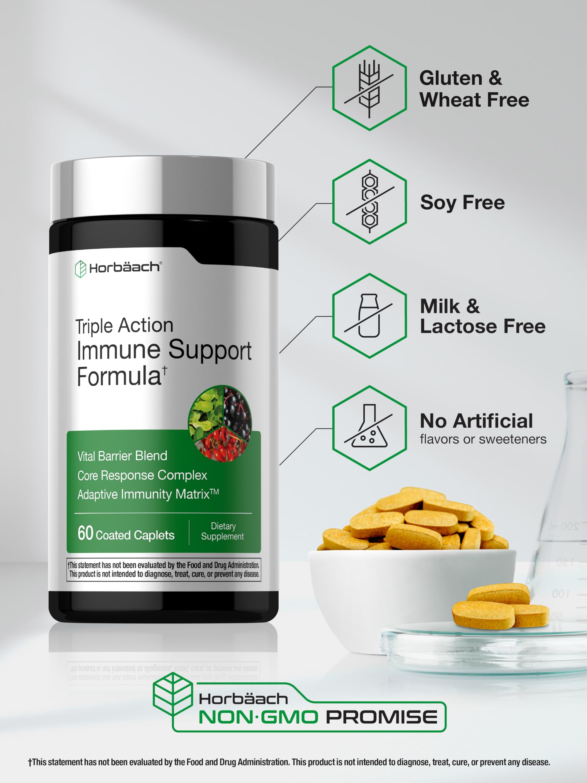 Horbäach Immune Support Supplement | 60 Coated Caplets — Amazon image 5