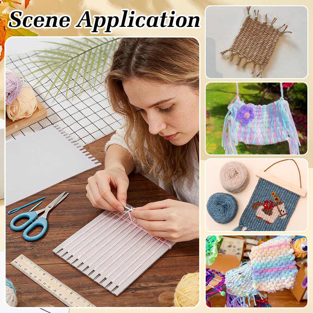 FINGERINSPIRE 24 Pz Kit Telaio per Tessitura in Cartone 20x30cm Tavola per Tessitura in Carta Grigia con Ingranaggi Telaio Portatile per Principianti, Cucito, Uncinetto, Viaggi, Creazione di Arazzi