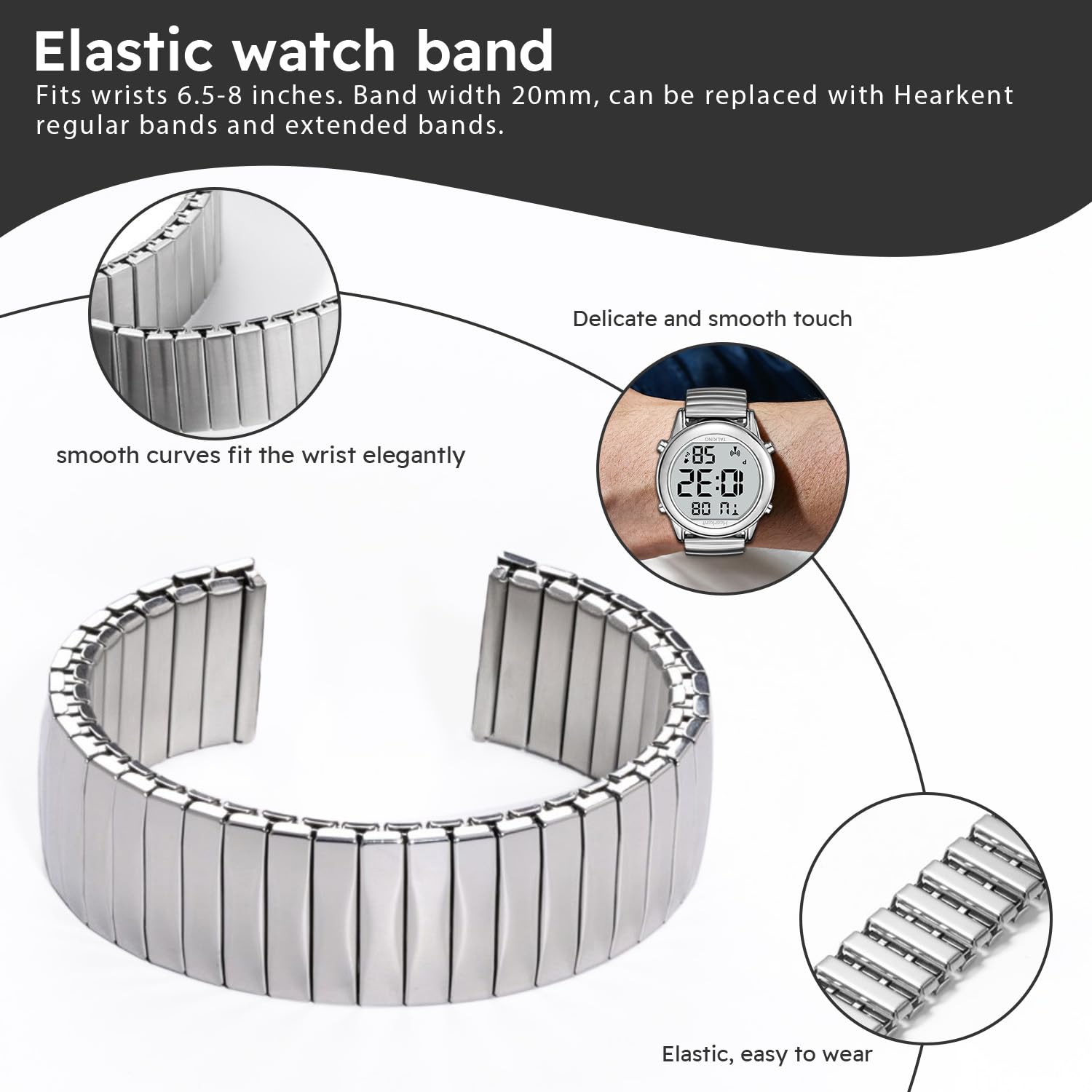 Hearkent Orologi per ipovedenti, argento