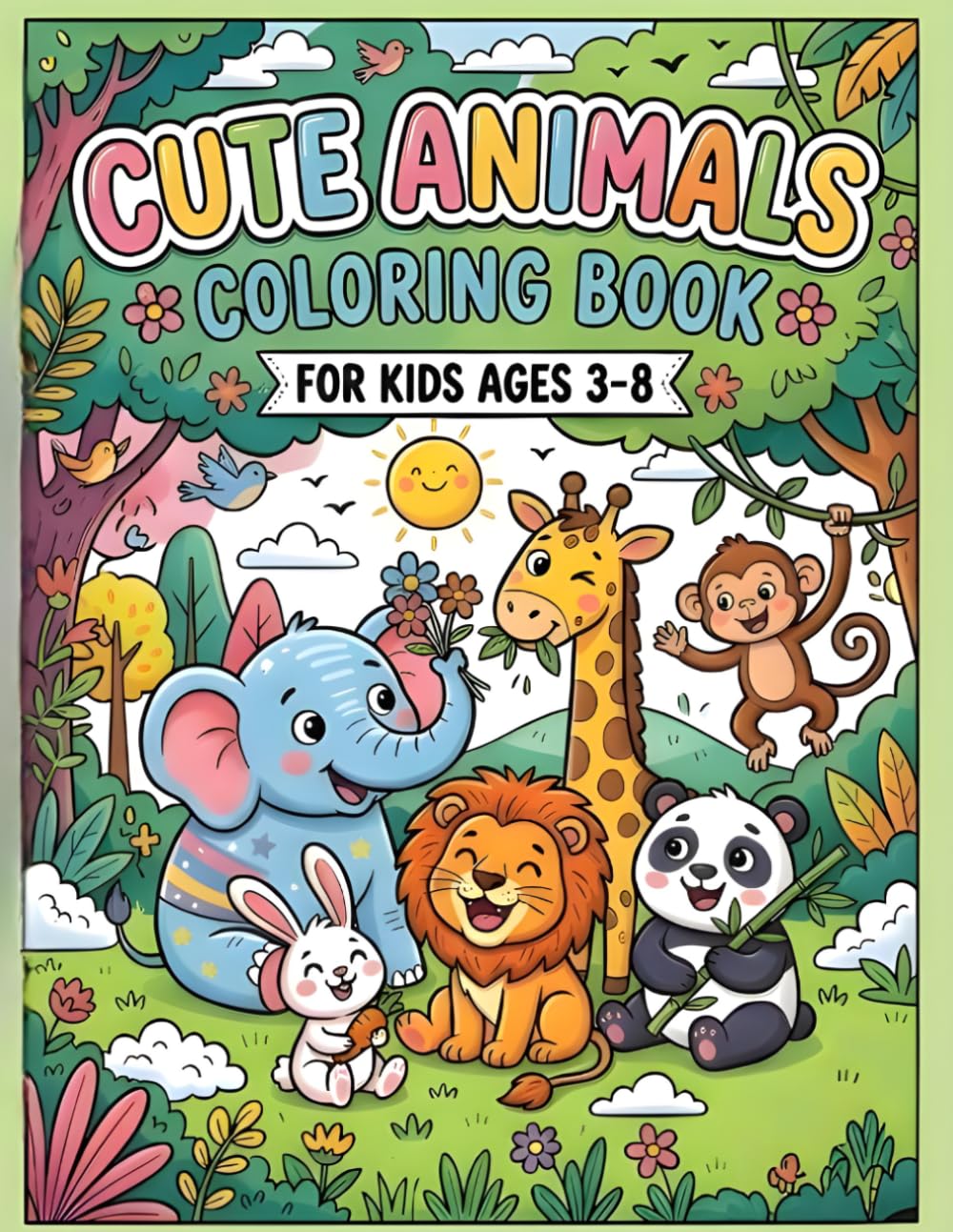 CUTE ANIMALS COLORING BOOK: FOR KIDS AGE 3-8