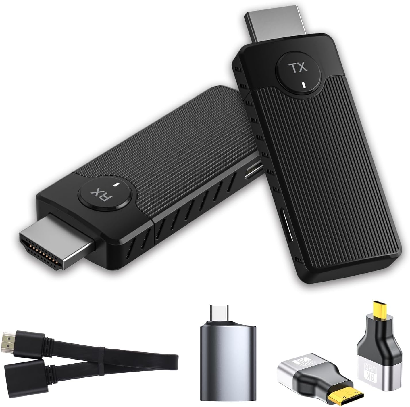 Trasmettitore e ricevitore HDMI senza fili, HDMI wireless per trasmettere video e audio, portata di 50 m, 2.4 GHz/5 GHz, Plug & Play, per laptop, PC a TV HD, proiettore, schermo per conferenze