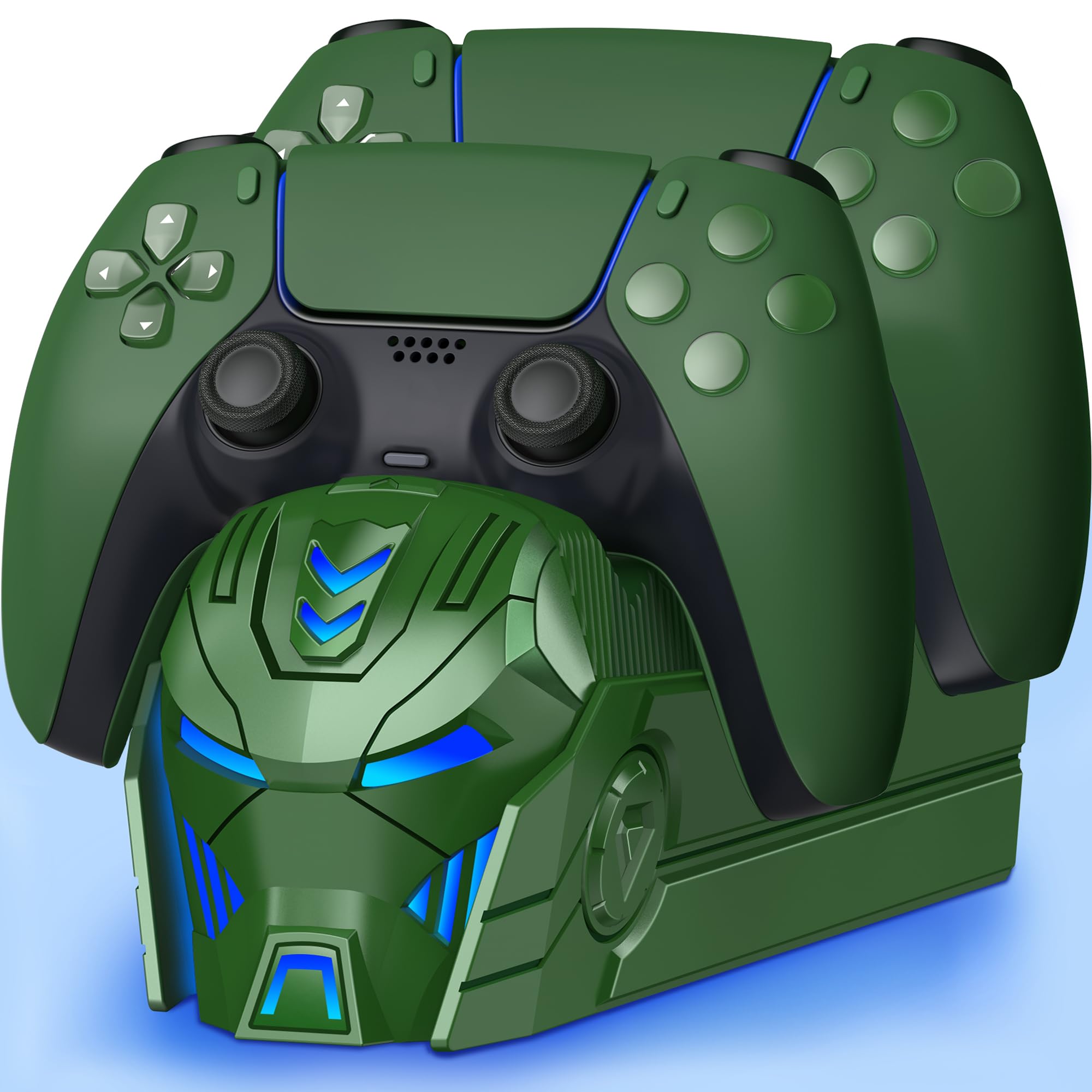 PS5 Controller Charger Station for PlayStation 5 Dualsense Controllers: Fast PS5 Dual Controller Stand Charger Dock-LED Charging Station Accessories for PlayStation 5 Storage (Green)