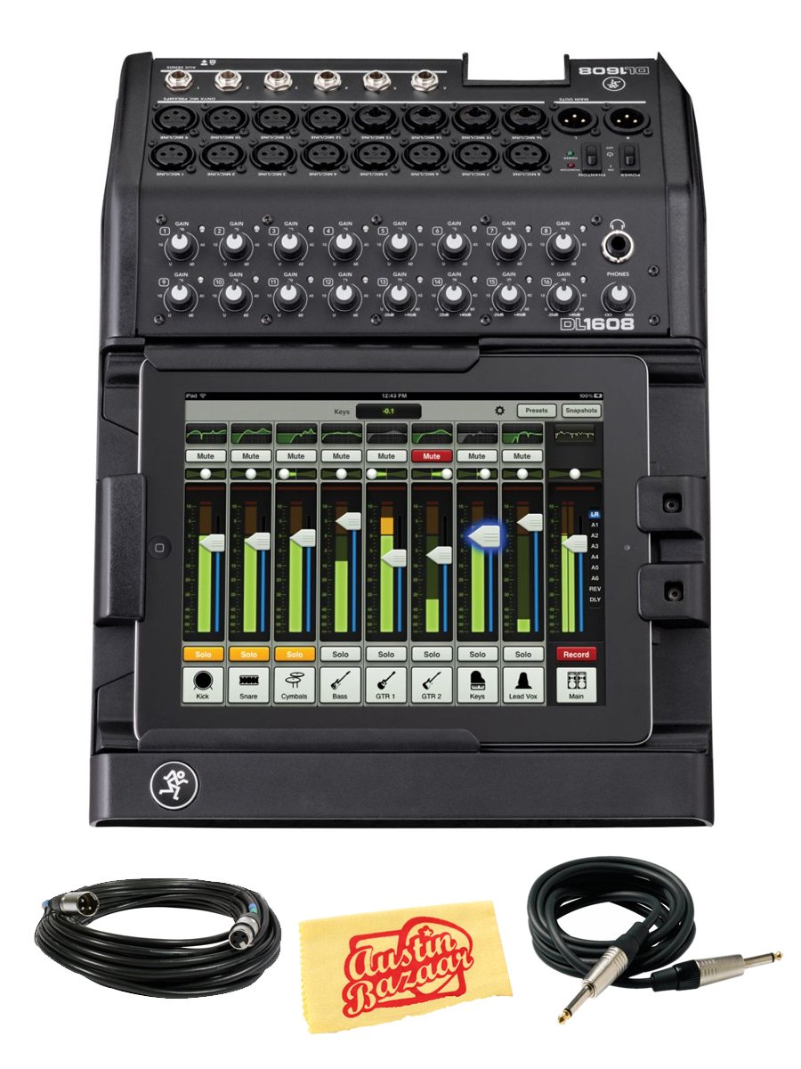 Mackie DL1608 16-Channel Live Sound Digital Mixer Bundle with XLR