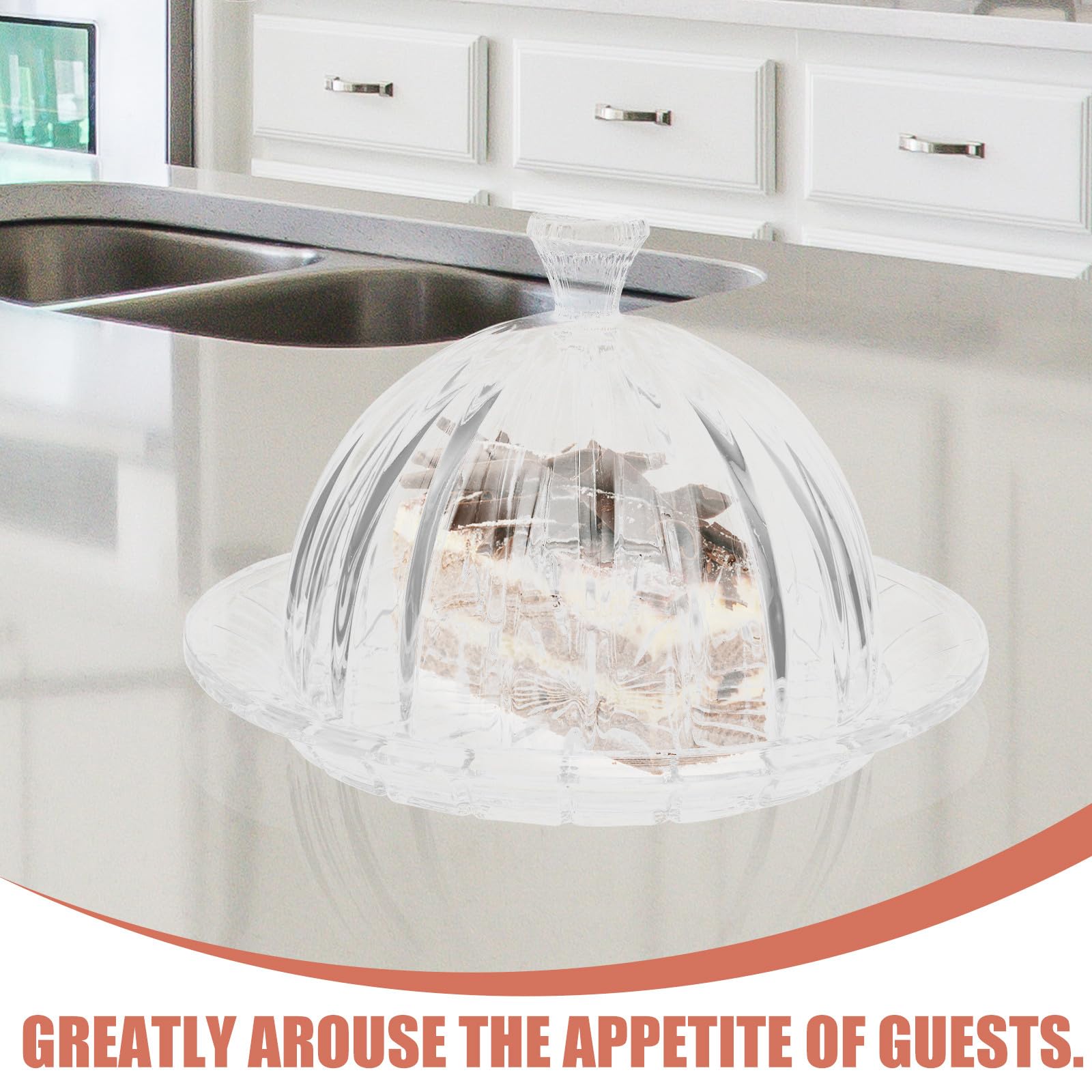 MAGICLULU Présentoir à Gâteaux en Verre Dôme Transparent, Plateau Compact et Facile à Exposer, Design Simple pour Dessert et Pâtisserie