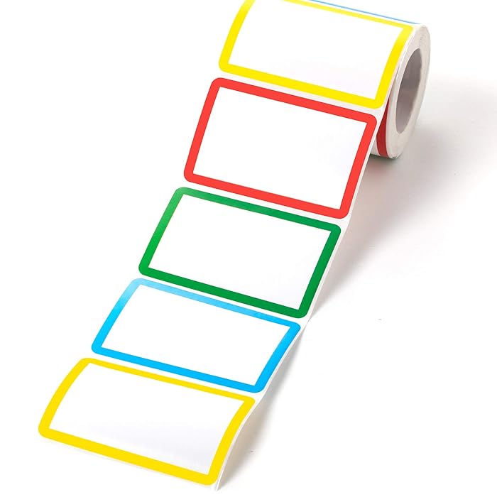 Buy 300 Pcs Adhesive Name Tag Labels Stickers, 3.5" x2.3" Colored Blank