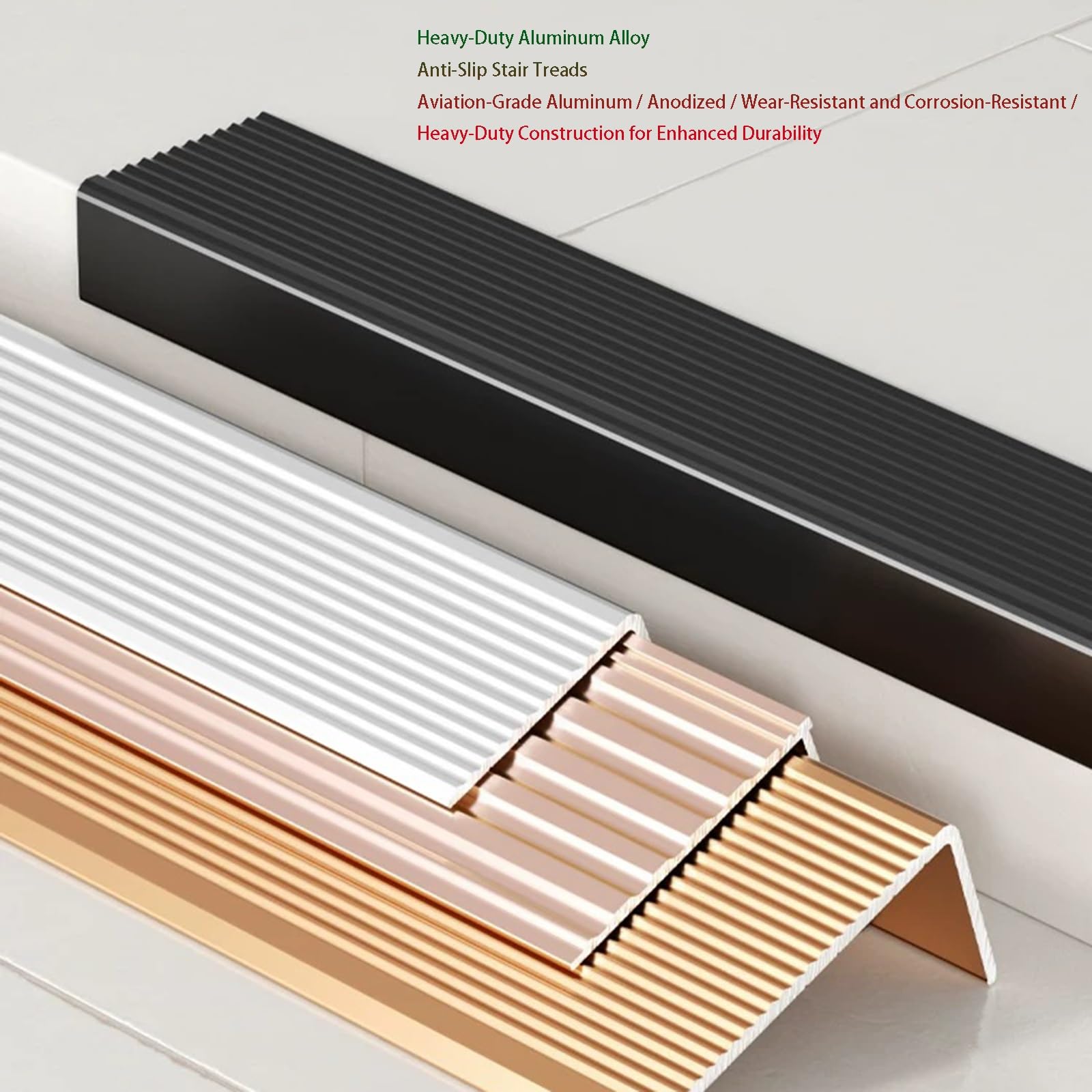 Aluminiowe Listwy Schodowe, 90 Cm × 3 Szt. – Osłony Krawędzi Schodów, Listwy Wykończeniowe, Do Zastosowań Wewnętrznych I Zewnętrznych, Wodoodporne(Gold,40x20mm)