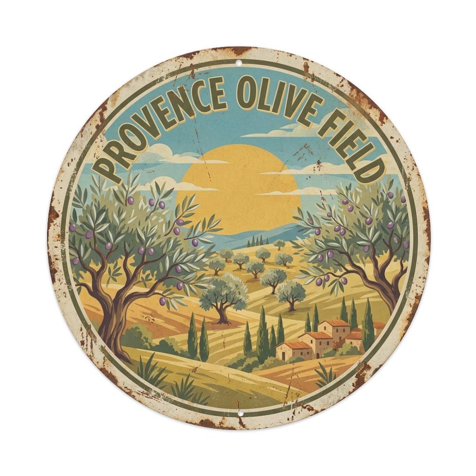 Provence France Country Travel Olive Field Metal Tin Sign