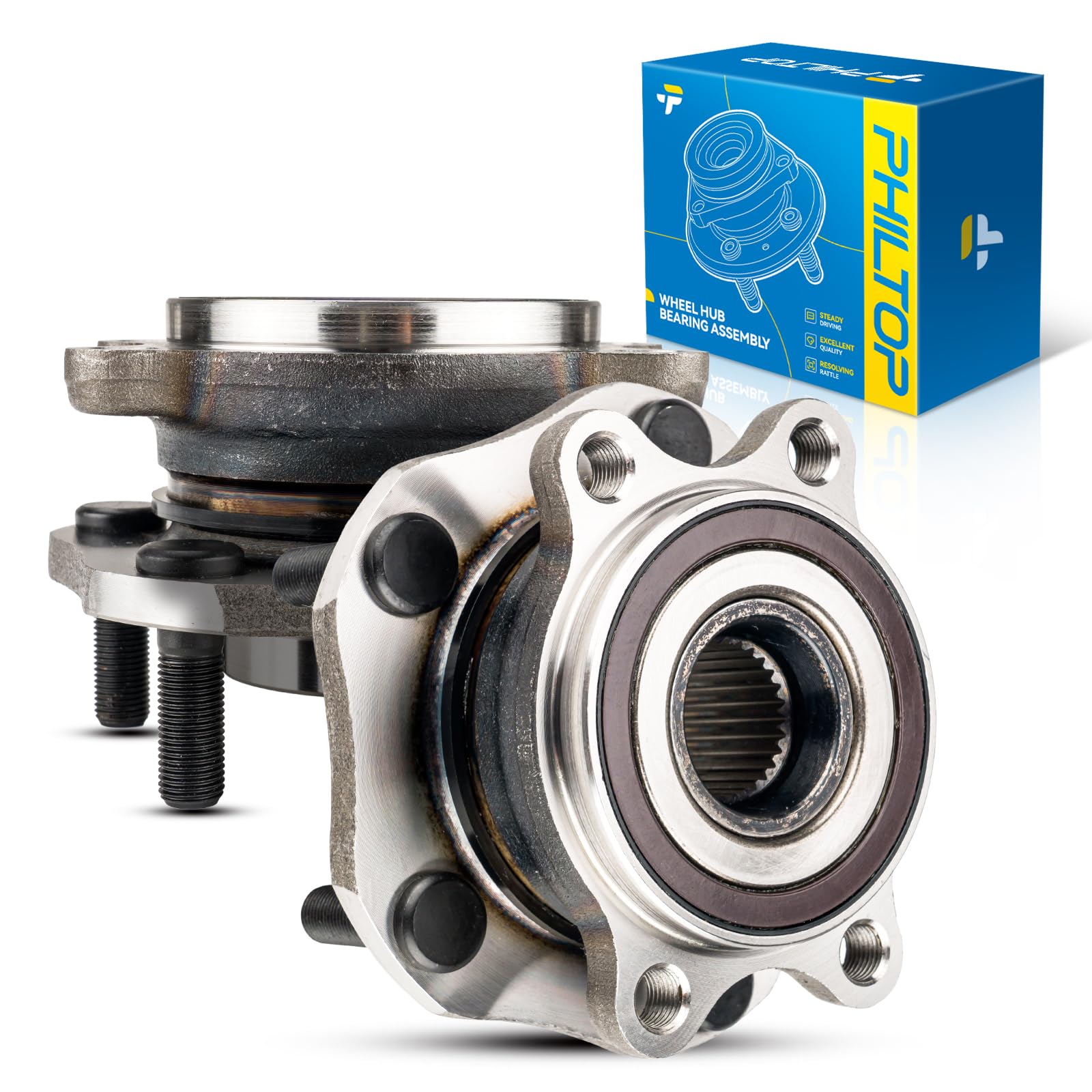 PHILTOP 513357 x2 Front Wheel Bearing Hub Assembly for Nissan Rogue Qashqai
