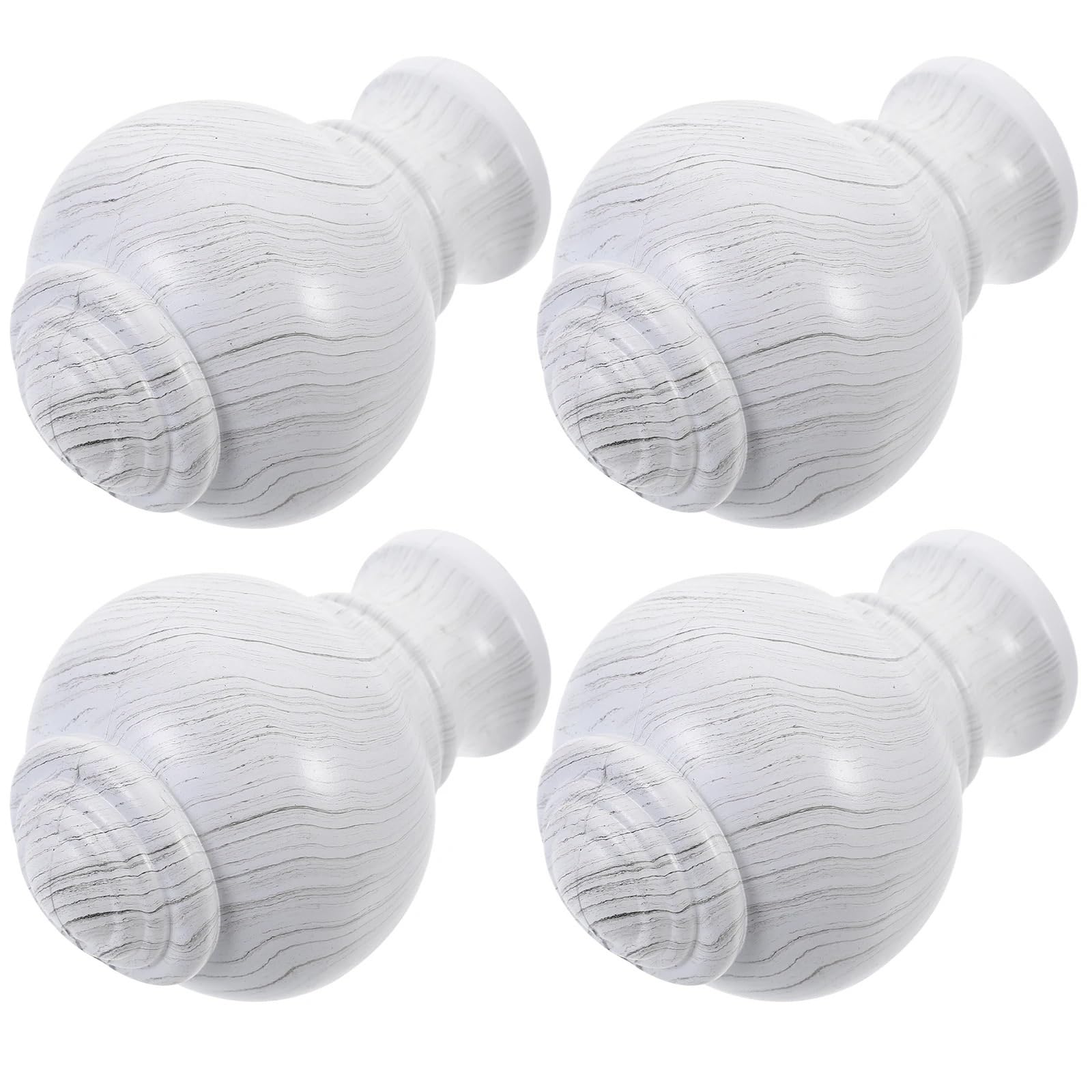 LUYSGBXR Curtain Rod Head Finials Decorative End Caps 4pcs Plastic Sturdy Replacement Accessories For Rods Home Window Drapery Curtain Pole