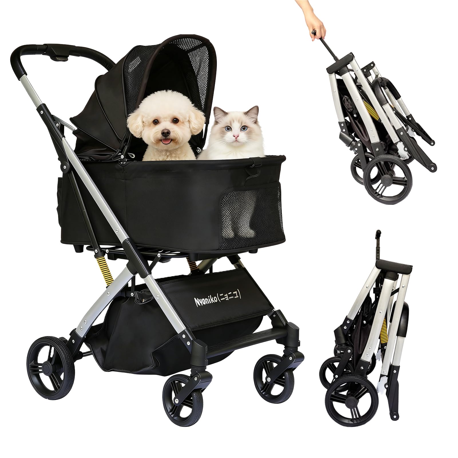 [Nyoniko(ニョニコ)]ペットカート 分離型 自立 折りたたみ 犬 バギー Amazon.co.jp: [Nyoniko(ニョニコ)]ペットカート 分離型 自立
