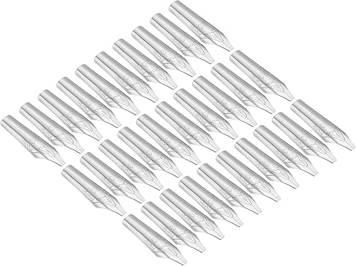 PATIKIL Pluma estilográfica de repuesto de 0.079 pulgadas de ancho, paquete de 30 puntas de caligrafía de acero inoxidable 304 para dibujar y