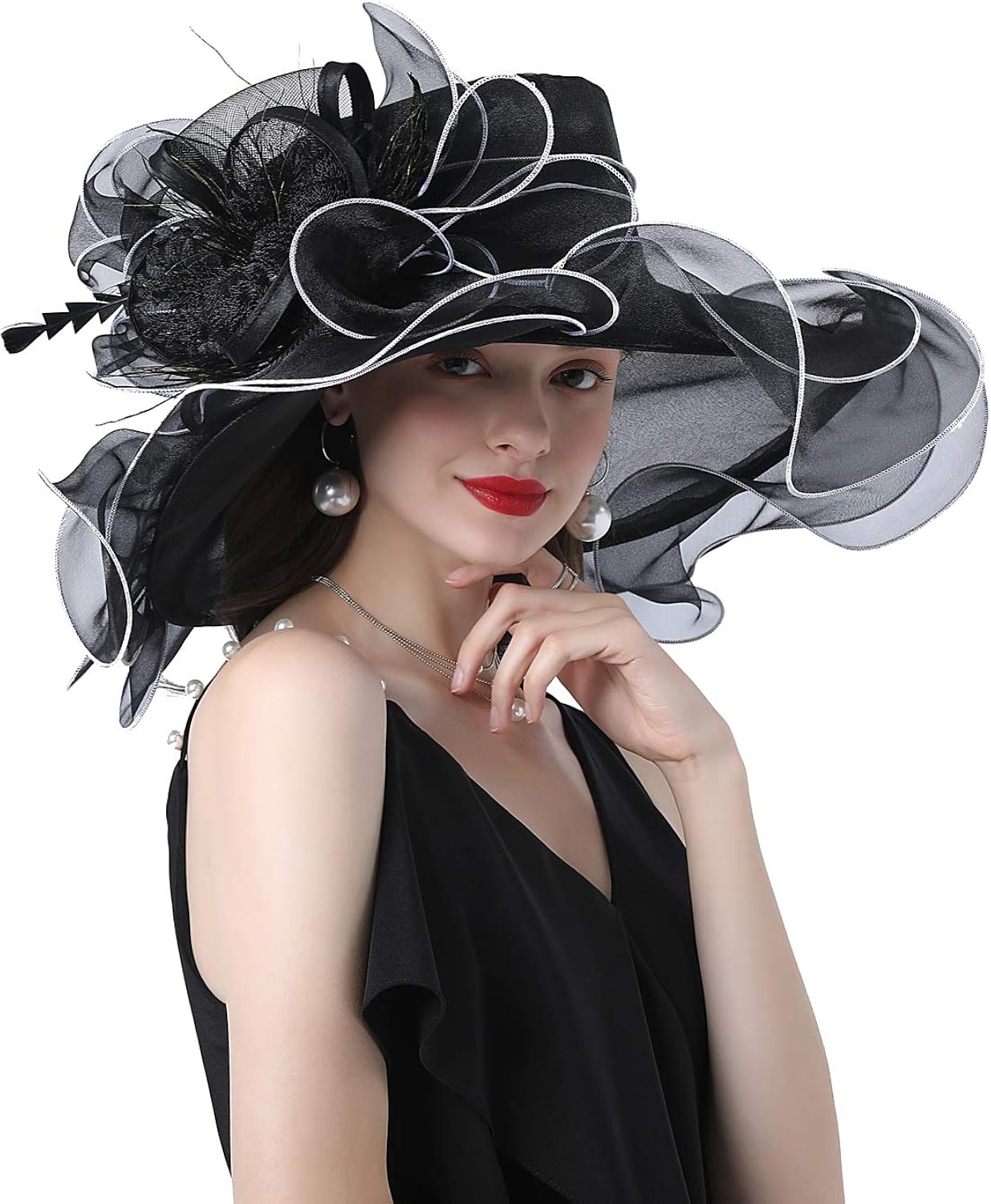 ORIDOOR Women Organza Wide Brim 