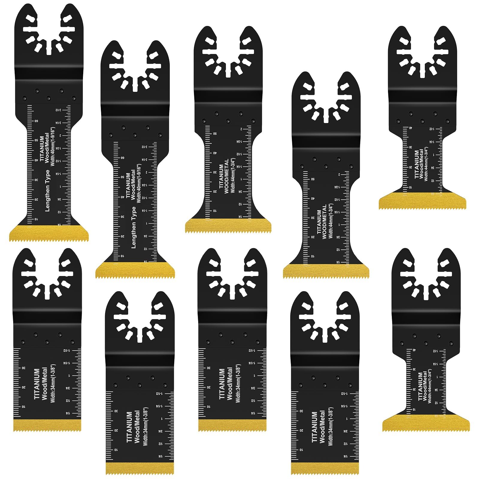10Pezzi Titanio Lame Utensile Multifunzione Accessori per Utensili Oscillanti Lame Multifunzione Compatibili con DeW Makita Rockwell Bosch Milwaukee (10pz)