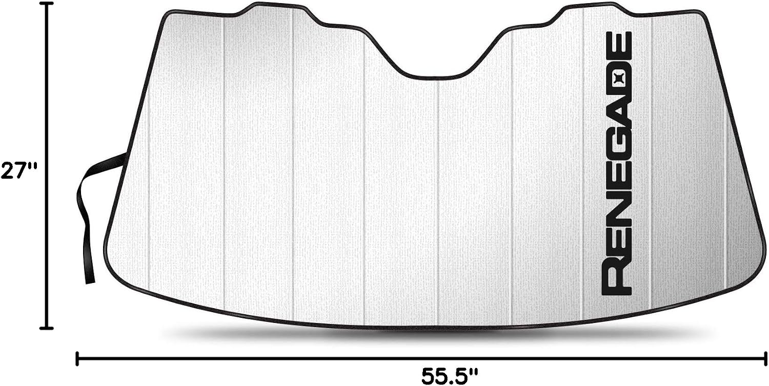 iPick Image for Jeep Renegade Universal Fit Enforced Stand-Up Auto Windshield Sun Shade at Standard Size 54"x 27.5"