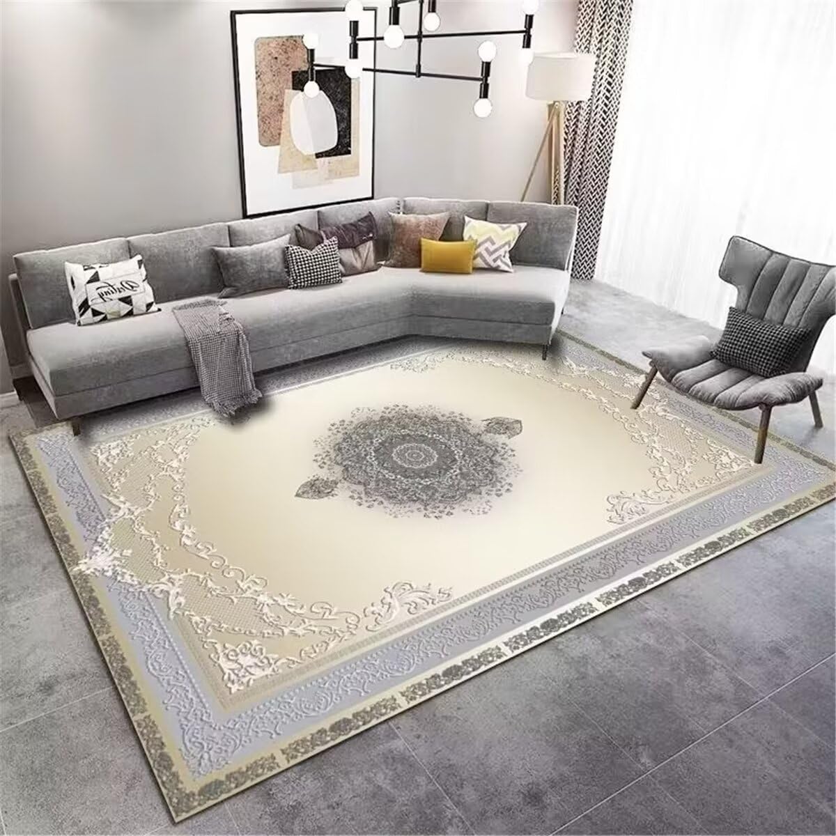 Tapis de bureau gris 140x200cm lavable pour protéger le sol des fauteuils