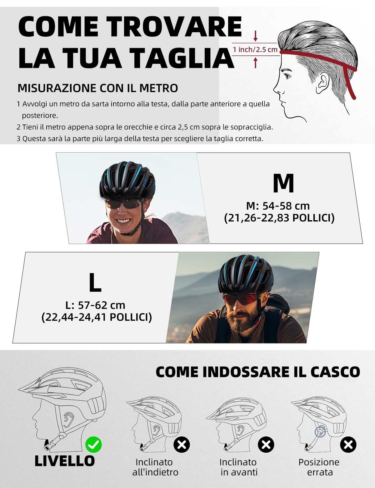 Shinmax Casco Bici Uomo Donna,MTB con USB Luce Protettiva UV Magnetica Visiera Adesivo Luminoso, Unisex Regolabile Casco Ciclismo per Strada Skateboard Certificato CE 57-62CM (RC-049)