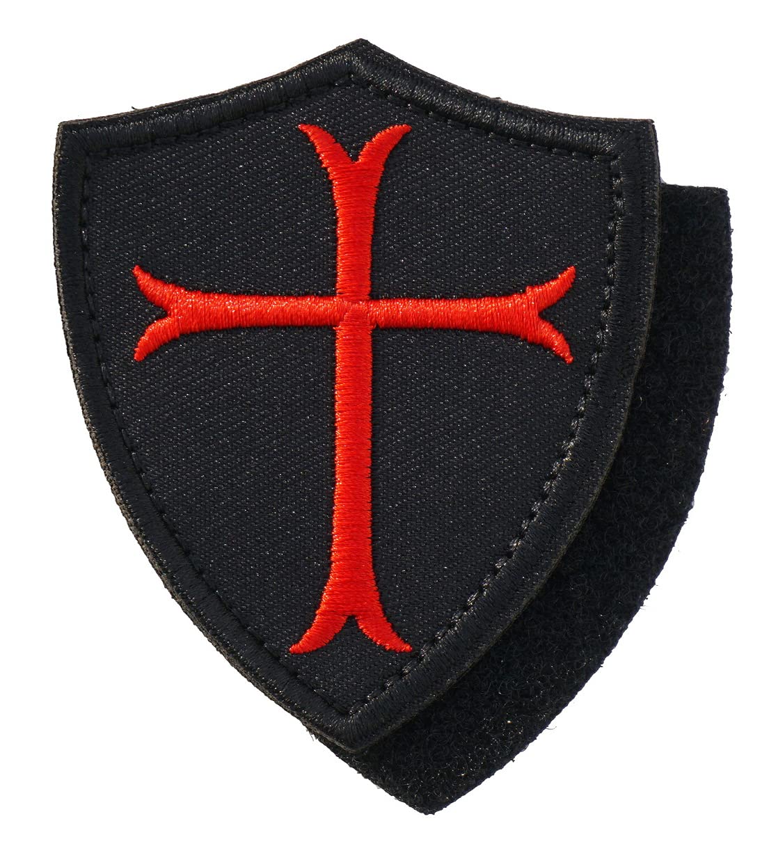 Templar Knights Cross Shield Embroidered Tactical Patch with Hook and Loop Warrior Halloween Sign Symbol