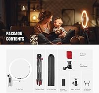 Vista 8 de NEEWER Basics - Anillo de luz para selfie de 10 pulgadas con soporte de trípode/2 soportes para teléfono compatibles con iPhone/placa QR