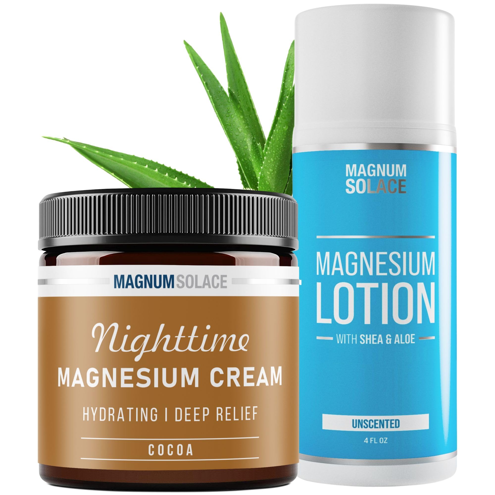 Nighttime Magnesium Cream and Magnesium Lotion - 2 Pack Bundle