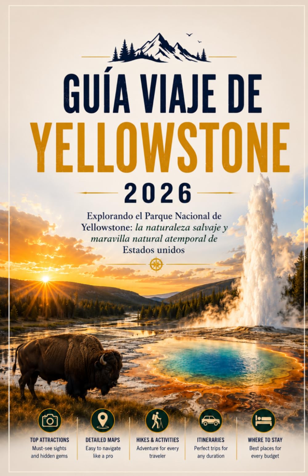 GUÍA VIAJE DE YELLOWSTONE 2026: Explorando el Parque Nacional de Yellowstone: la naturaleza salvaje y maravilla natural atemporal de Estados Unidos
