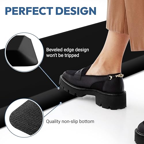 Miniatura 5 de Tapete de cocina de 45 pulgadas de grosor, acolchado, antifatiga, para suelo de cocina, fácil de limpiar, impermeable, antideslizante, para