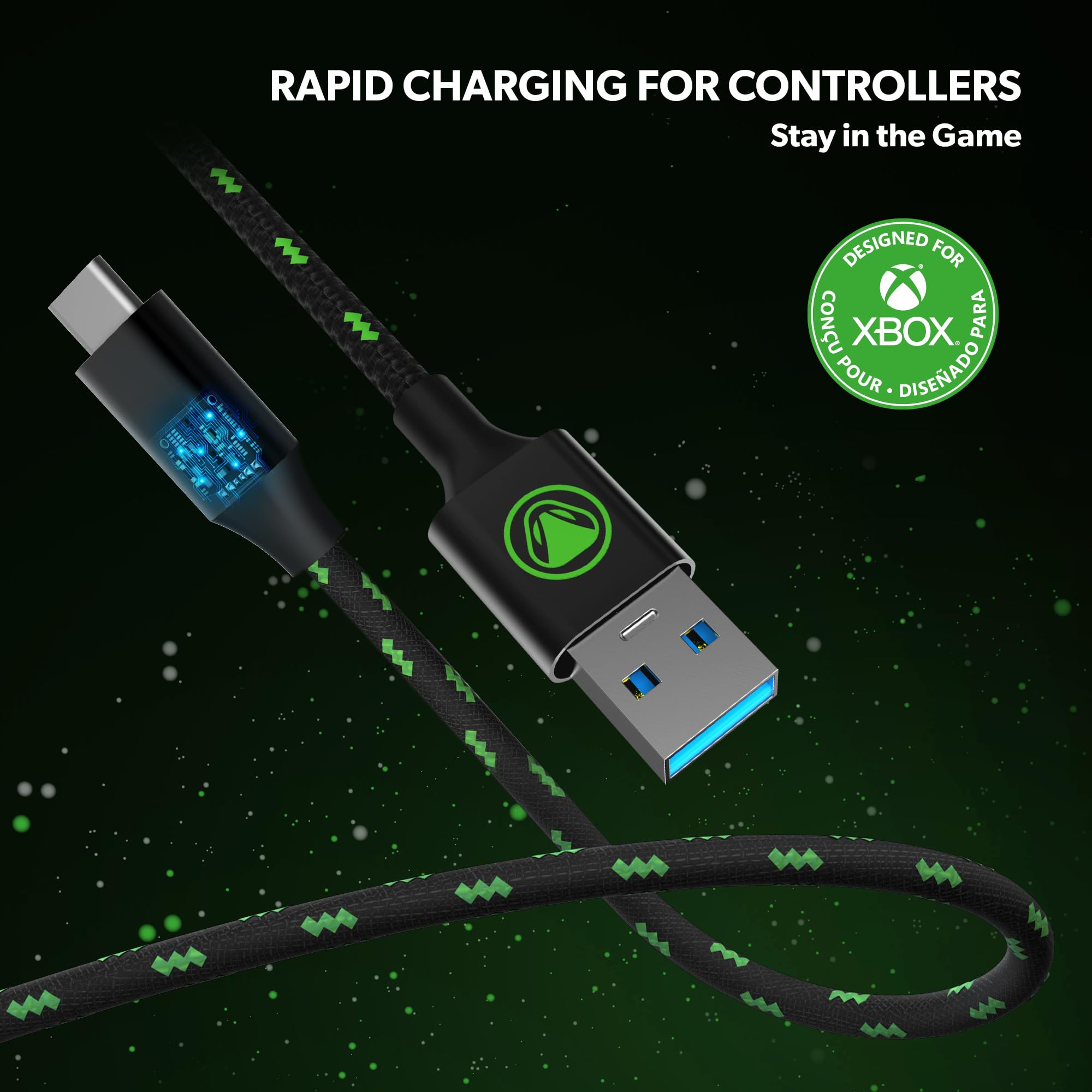 Snakebyte Charge & Data Cable X - Cavo USB-C con licenza per Xbox Series X|S, ricarica rapida di controller Xbox, trasferimento dati da 10 GBITS/S