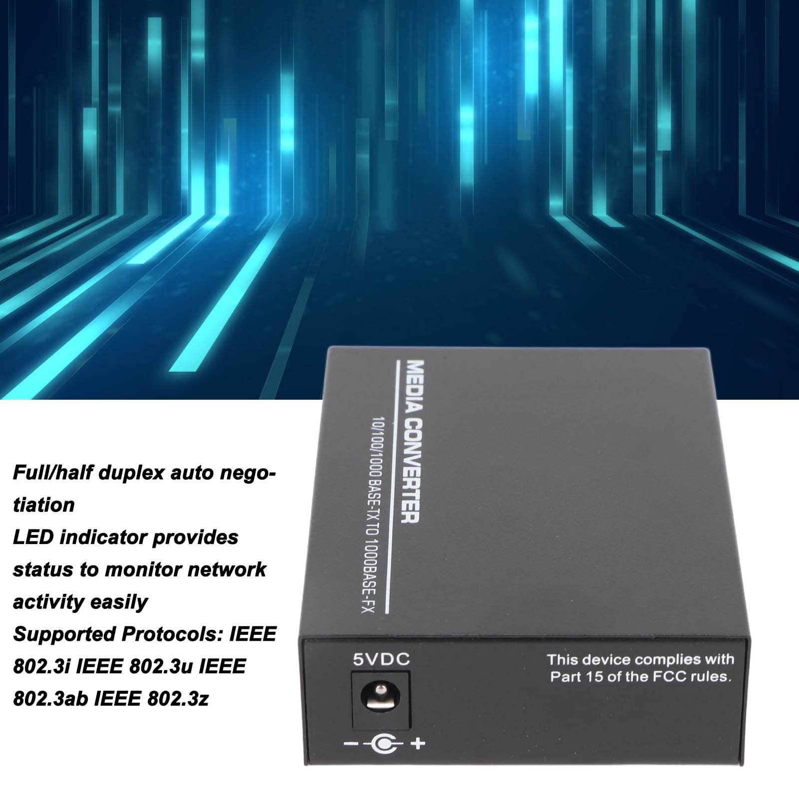 Bewinner Convertitore Multimediale in Fibra Ethernet Multimodale Gigabit, SFP a RJ45, da Fibra a Ethernet, 10 100 1000Base TX (Spina UE)