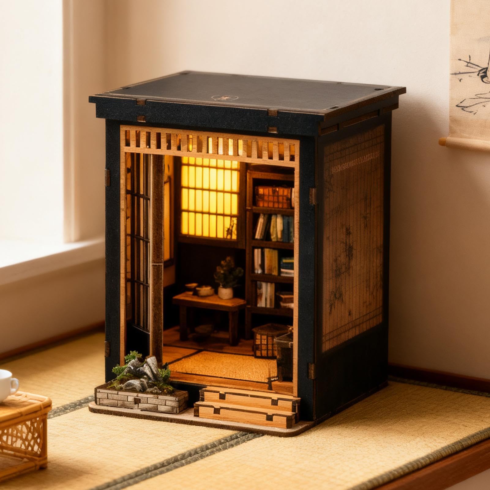 Kit Casa In Miniatura Decorazione da Scrivania in Legno Stile Giapponese