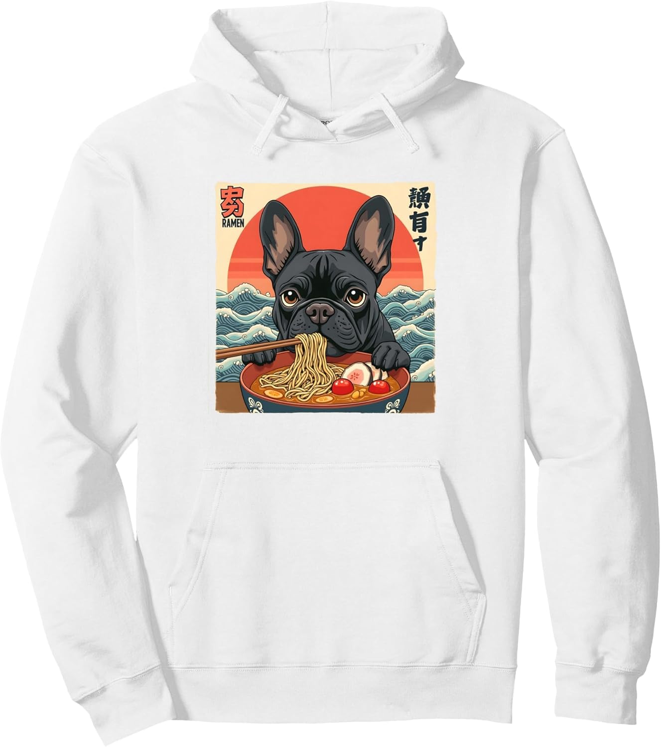 French Bulldog Frenchton Terrier Ramen Noodle Dog Funny Pullover Hoodie