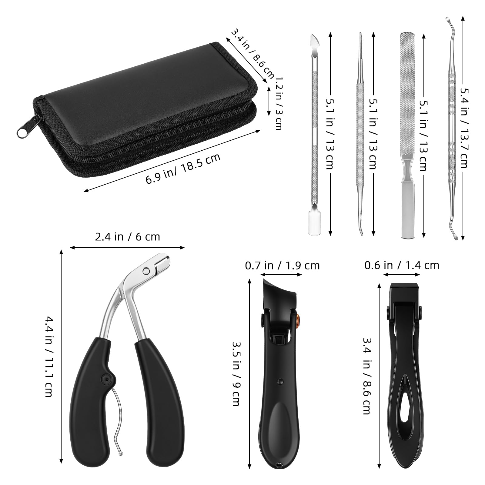 Toenail Clipper Set for Thick Nails and Nail Care
