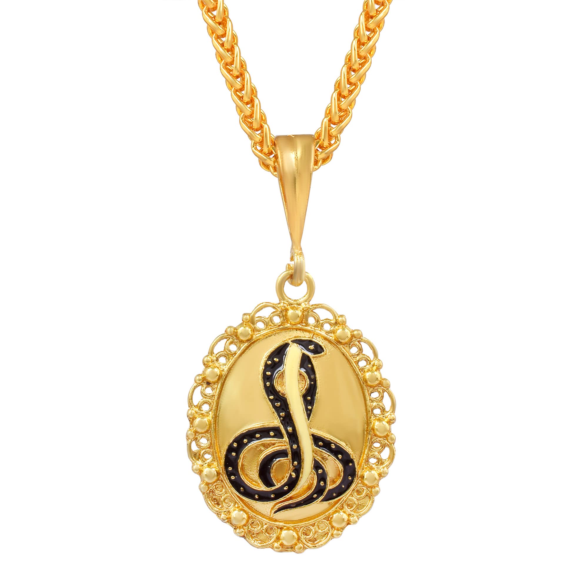 Goga Maharaj Snake Naag Dev Mikakari Gold Plated Brass Pendant With Chain Locket Fashion Jewelry-image-14