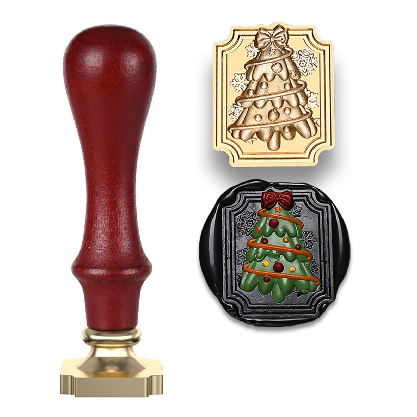 Buxuaaaa Christmas Tree Christmas Sealing Stamp For Scrapbooking, Sealing Stamp Head Replacement For Invitations Envelope Embellishments Letter Seal