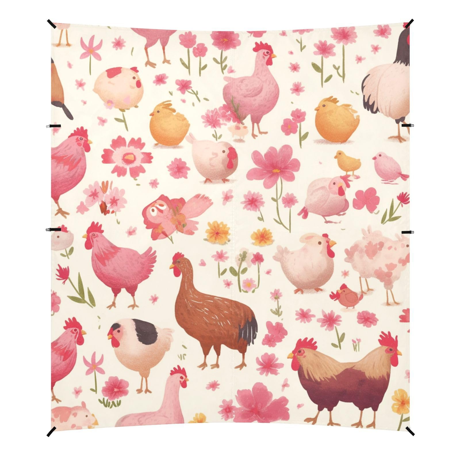 Farm Animals Pattern Watercolor Stable Beach Tent UPF50 Waterproof Large Sun Shade Includes Sand Shovel, Sandbags, Stability Poles for Camping Trips, Fishing, Backyard Fun or Picnics