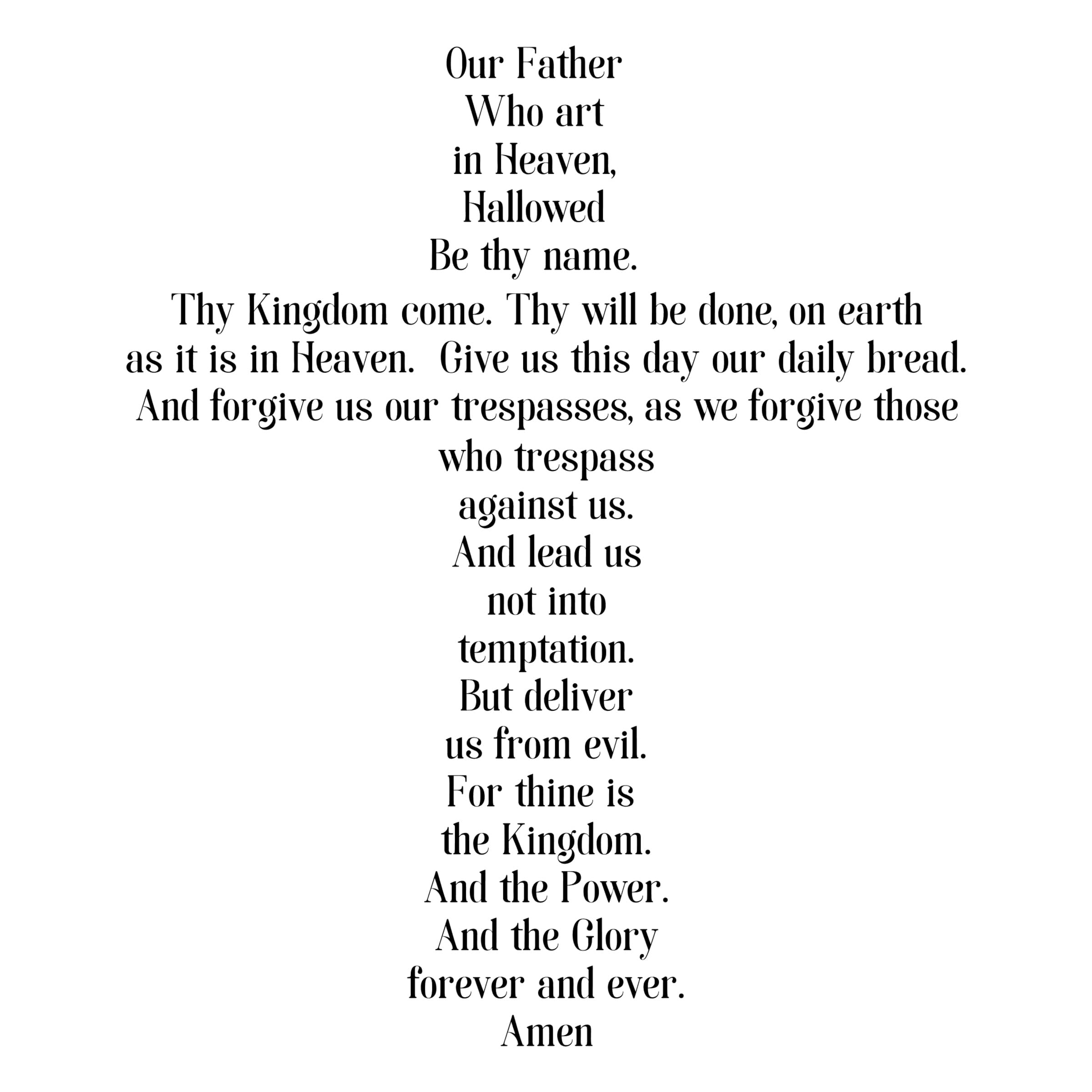 The Lord's Prayer Decal, Our Father Prayer Wall Decor, Scripture Quotes, 30