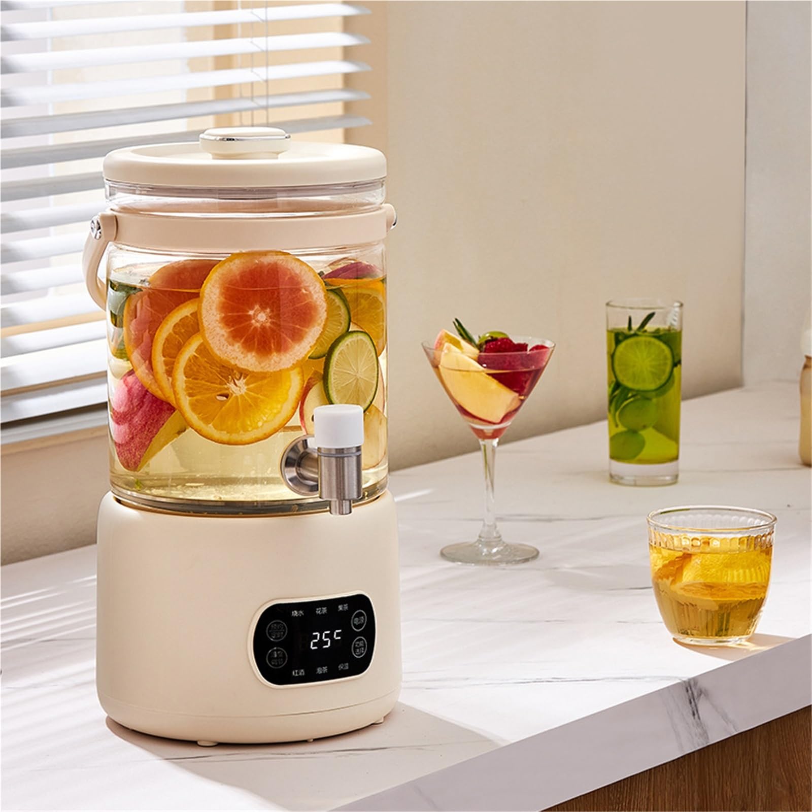 Hervidor eléctrico de vidrio de 3 litros con pantalla táctil, olla saludable con colador, temperatura ajustable de 40 a 90 °C, retención de calor las 24 horas, cuerpo de vidrio