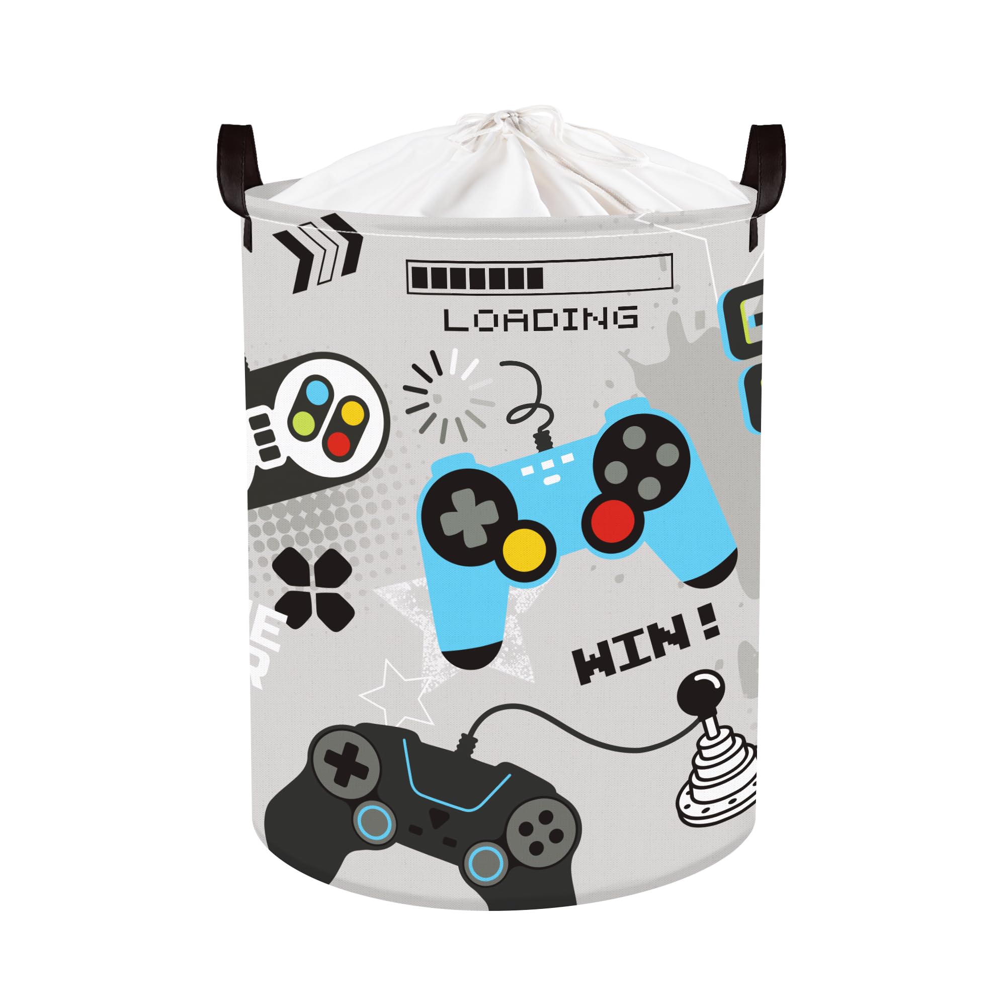 Clastyle Video Game Kid Storage Basket Foldable Boy Laundry Hamper, 45L