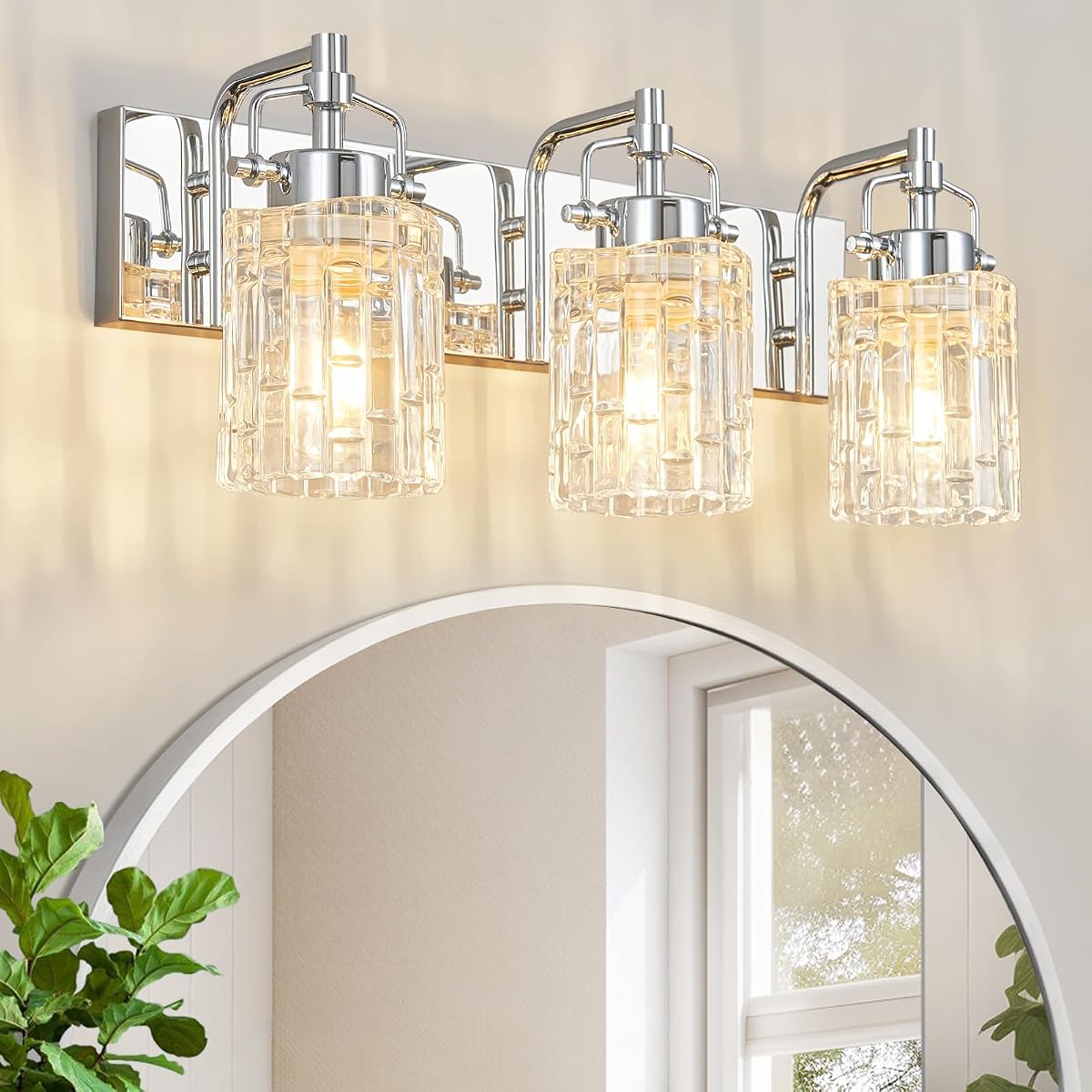 BNHHLZ Bathroom Vanity Light 3-Light Modern Vanity Light with Crystal Glass