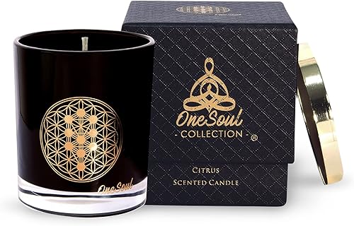 Vela de aromaterapia cítrica, velas aromáticas picantes, velas de lujo perfumadas con símbolo del árbol de la vida, vela de soja vertida a mano, 50